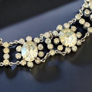 VTG 50s Crystal Tennis Choker  Young lady or Women's small neck  11 inches